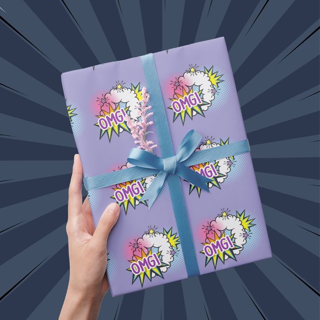 Papier Cadeau Comique thème de livre OMG drôle (Créateur téléchargé)