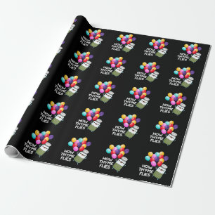 Papier Cadeau Comment le thym vole drôle Herbe Pun Dark BG