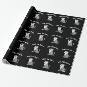 Papier Cadeau Comment tu fais Funny Baby Wolf Pun Dark BG