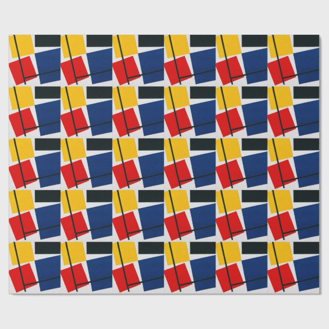Papier Cadeau Composition Contre-Composition Simultanée (Plat)