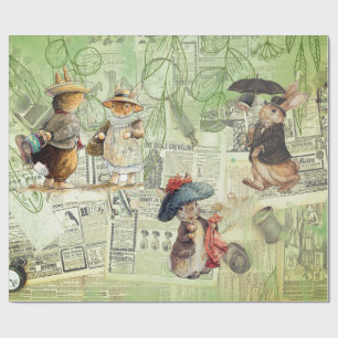 Papier Cadeau composition de lapin