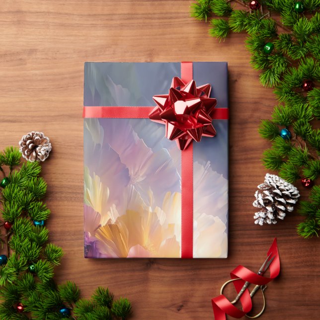 Papier Cadeau Composition florale pastel abstraite lumineuse (Cadeau de vacances)