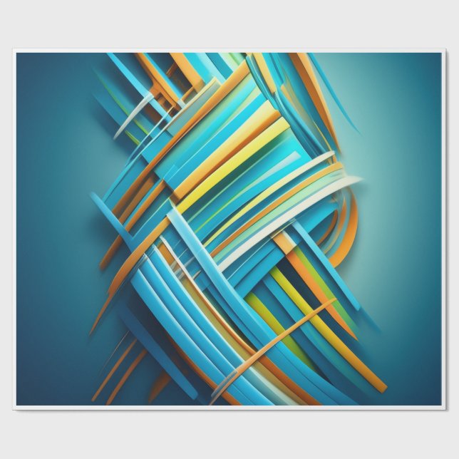 Papier Cadeau conception abstraite Bleu (Plat)