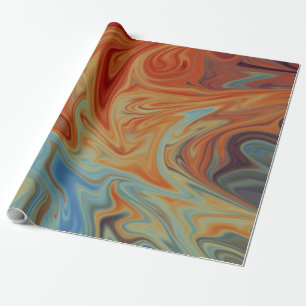 Papier Cadeau Conception Abstraite de Flammes et d'Eau   Meilleu