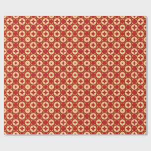 Papier Cadeau Conception Abstraite Géométrique Rouge