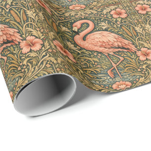 Papier Cadeau Conception art nouveau de flamant rose vintage