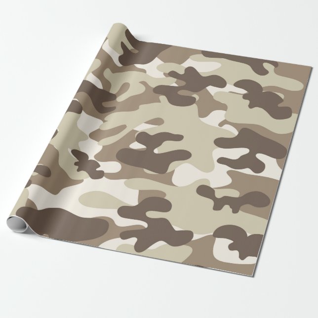 Papier Cadeau Conception Brown de Camo (Déroulé)