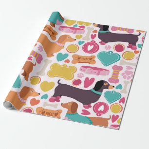 Papier Cadeau Conception Dachshund joueuse