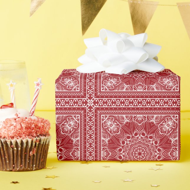 Papier Cadeau conception de bandanna rouge et blanc (Fête d'anniversaire)