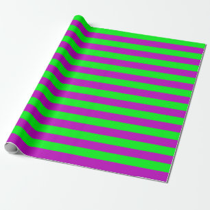 Papier Cadeau Conception de bandes violettes et vertes