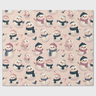 Papier Cadeau conception de bonhomme de neige charmant