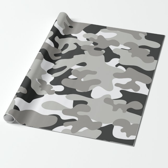 Papier Cadeau Conception de Caméra noir et gris (Déroulé)
