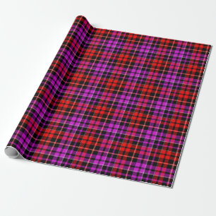 Papier Cadeau Conception de carreaux tartan noir rouge violet
