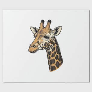 Papier Cadeau Conception de chemise de portrait de girafe gravur