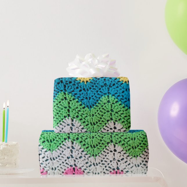 Papier Cadeau Conception de Crochet arc-en-ciel (Cadeaux de fête)