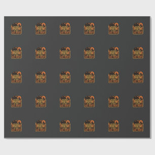 Papier Cadeau Conception de fête d'Halloween pas de tours juste