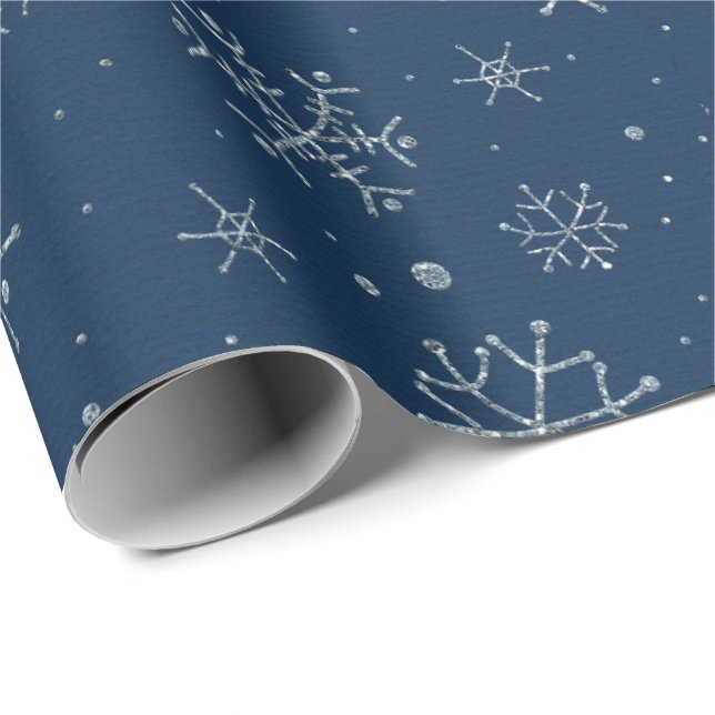 Papier Cadeau Conception de flocon de neige de Noël (Coin rond)
