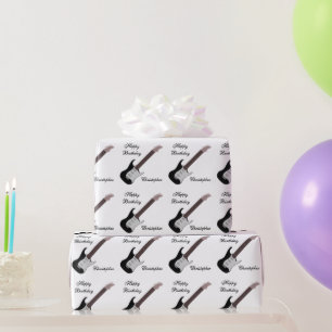 Papier Cadeau Conception de guitare électrique Anniversaire