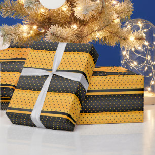 Papier Cadeau Conception de la bande de points Polka Jaune et No