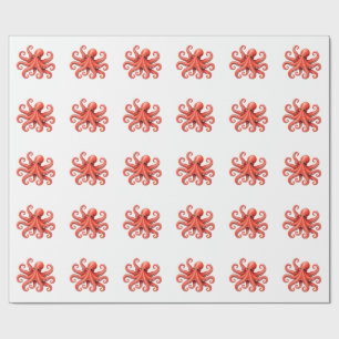 Papier Cadeau Conception de la vie marine de l'octopus océan