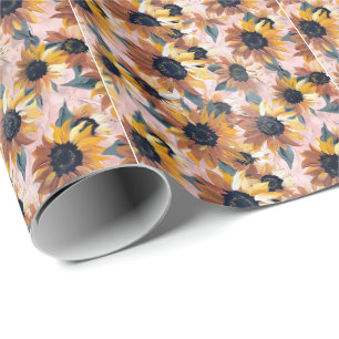 Papier Cadeau Conception de l'aquarelle de tournesol