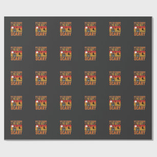 Papier Cadeau Conception de Maison Hantée Sorcière Halloween Eff