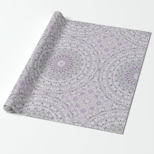 Papier Cadeau Conception de motif mandala lavande et vert