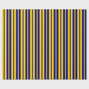 Papier Cadeau Conception de motif rayé stylé bleu jaune