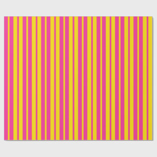 Papier Cadeau Conception de motif rayé stylé rose jaune 