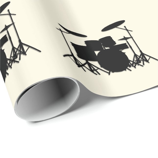 Papier Cadeau Conception de musique à tambour (Coin rond)