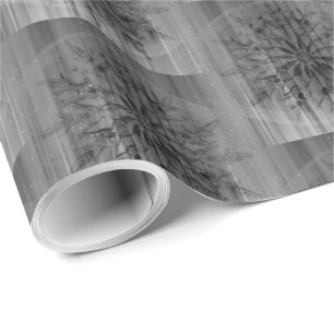 Papier Cadeau Conception de Noël à motif de flocon de neige gris