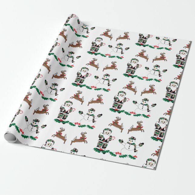 Papier Cadeau Conception de Noël, papier d'enveloppement de Noël (Déroulé)