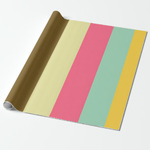 Papier Cadeau Conception de palette de couleurs à rayures d'été
