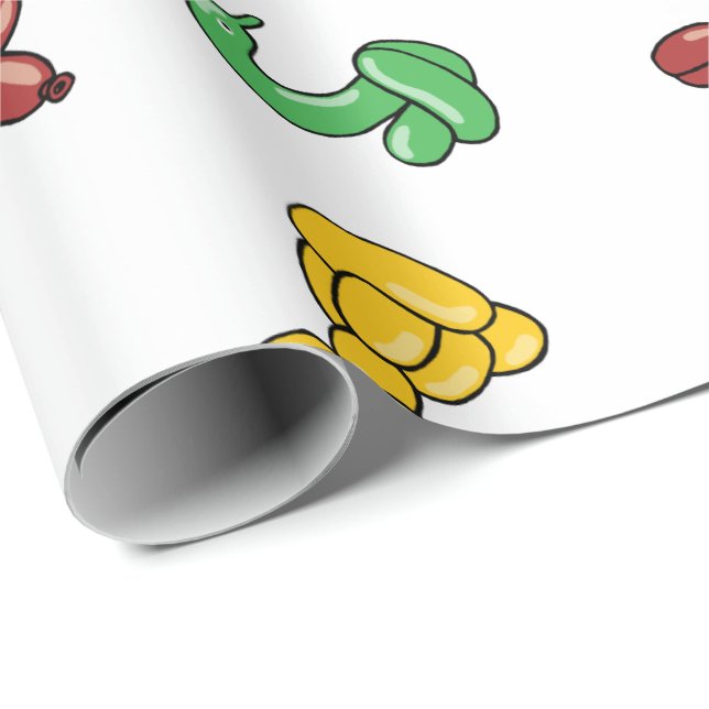 Papier Cadeau Conception de partie d'animaux de ballon (Coin rond)