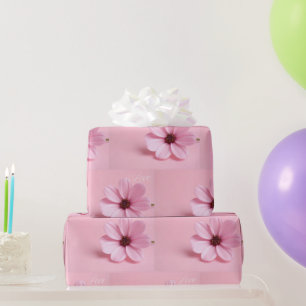 Papier Cadeau Conception de script de Baby Shower Floral Cosmos 