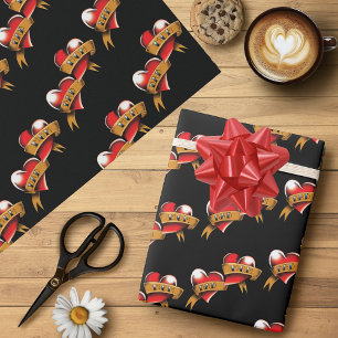 Papier Cadeau Conception de tatouage bannière traditionnelle Mam