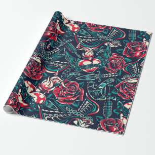 Papier Cadeau Conception de tatouage rétro