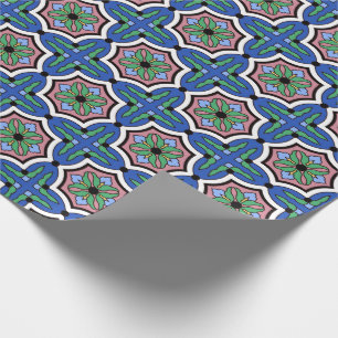 Papier Cadeau Conception de tuile d'île de Père Noël Catalina