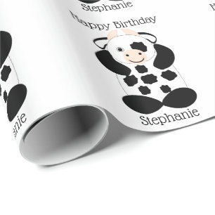 Papier Cadeau Conception de vache d'anniversaire