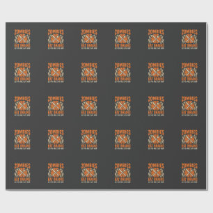 Papier Cadeau Conception de vecteur de Halloween drôle de zombie
