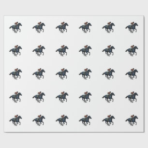 Papier Cadeau Conception de vecteur de jockey de course de cheva