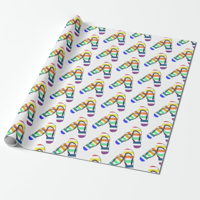 Papier Cadeau conception des tongs arc-en-ciel (Déroulé)