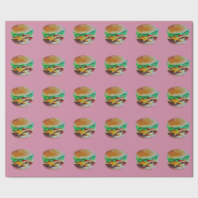 Papier Cadeau conception d'hamburger, peinture originale (Couture)
