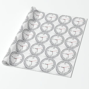 Papier Cadeau Conception d'horloge de vecteur