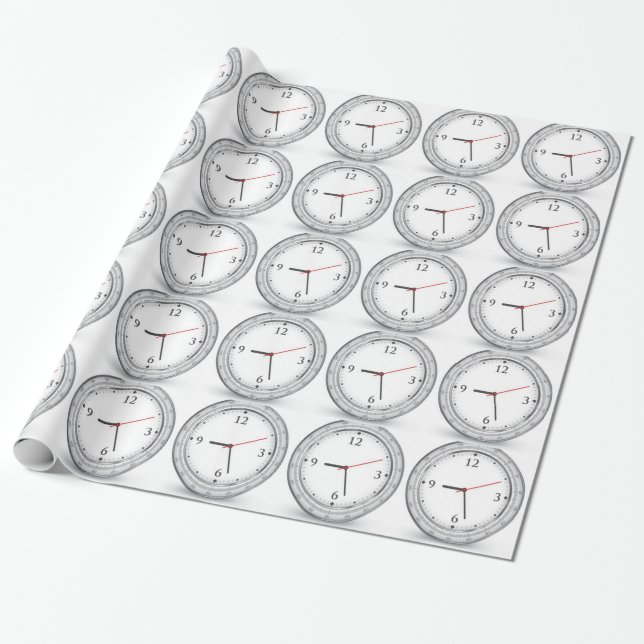 Papier Cadeau Conception d'horloge de vecteur (Déroulé)