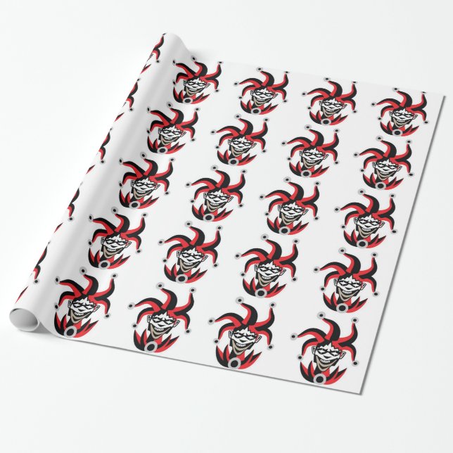 Papier Cadeau Conception effrayante de joker (Déroulé)