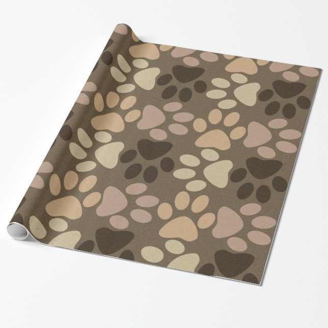 Papier Cadeau Conception Empreinte de patte (Déroulé)