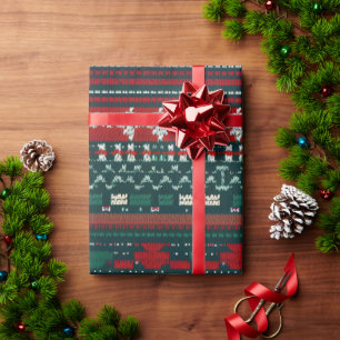 Papier Cadeau Conception en bande Vilain Sweater de Noël