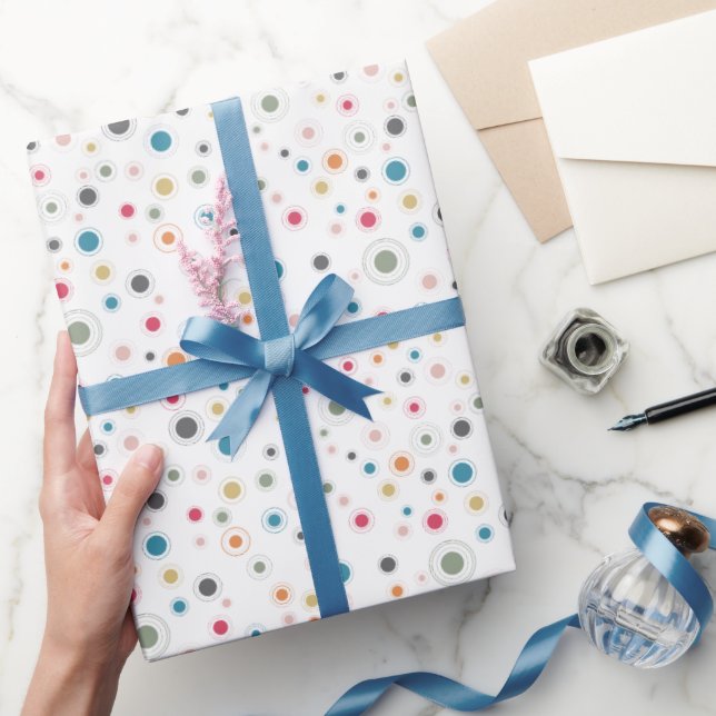 Papier Cadeau Conception géométrique Abstraite avec lignes et po (Cadeaux)