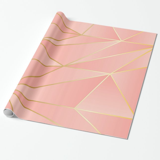 Papier Cadeau Conception géométrique rose (Déroulé)